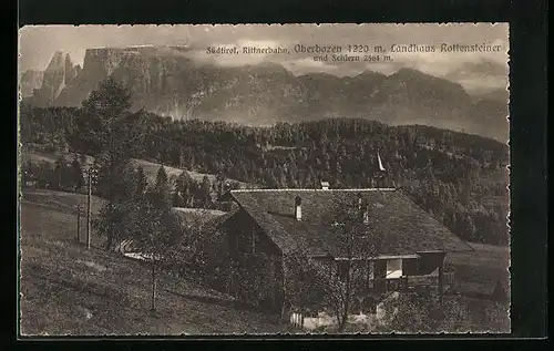 AK Oberbozen /Ritten, Landgasthaus Rottensteiner und Schlern