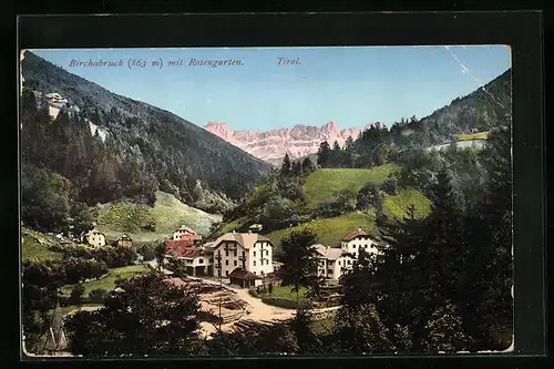 AK Birchabruck, Ortsansicht mit Rosengarten