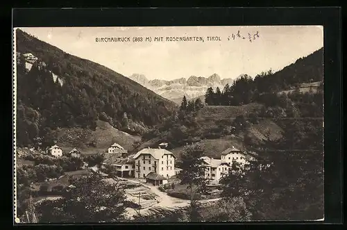 AK Birchabruck, Ortsansicht mit Rosengarten