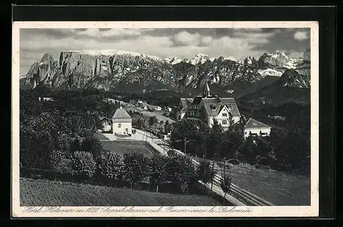 AK Soprabolzano sul Renon, Hotel Holzener mit den Dolomiten