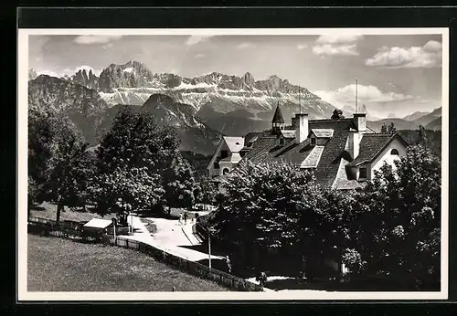 AK Oberbozen am Ritten, Ortsansicht gegen Latemar - Dolomiten