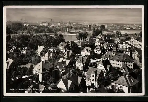 AK Kehl a. Rh., Ortsteil mit Blick auf Strassburg