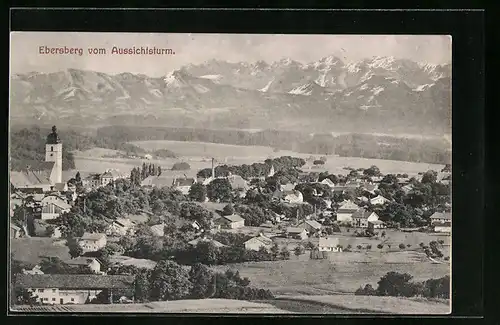 AK Ebersberg, Ort mit Bergsicht vom Aussichtsturm aus