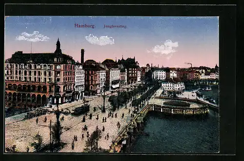 AK Hamburg-Neustadt, Jungfernstieg aus der Vogelschau