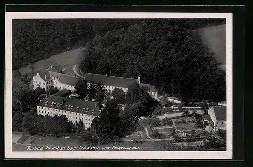 AK Krumbad, /bayr. Schwaben, Kurbad vom Flugzeug aus