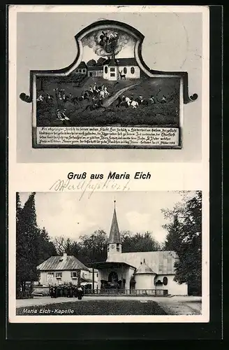 AK Maria Eich, Kapelle, Inschrift