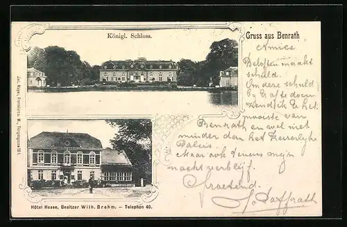 AK Benrath, Königliches Schloss mit Hotel Hesse