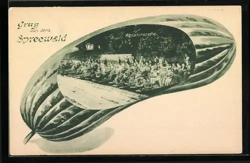 AK Burg i. Spreewald, Schwadtke`s Gasthaus, Boote an der Abfahrtstelle