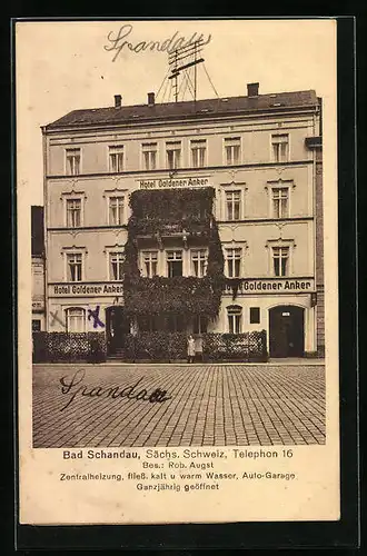 AK Bad Schandau /Sächs. Schweiz, Hotel Goldener Anker