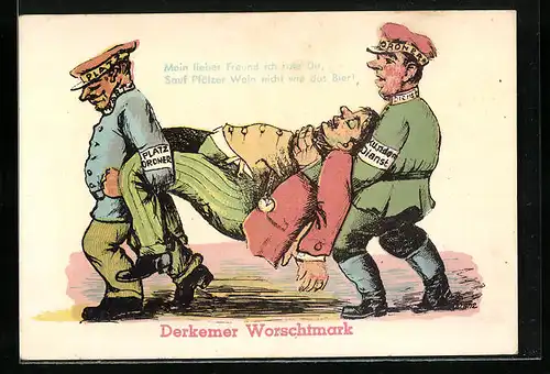 AK Bad Dürkheim, Volksfest Dürkheimer Wurstmarkt, Abtransport eines Volltrunkenen