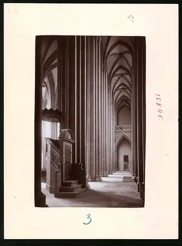 Fotografie Brück & Sohn Meissen, Ansicht Meissen i. Sa., Innenansicht des Doms, Nördliches Seitenschiff und Kanzel
