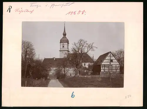 Fotografie Brück & Sohn Meissen, Ansicht Röhrsdorf, Kirche & Pfarre