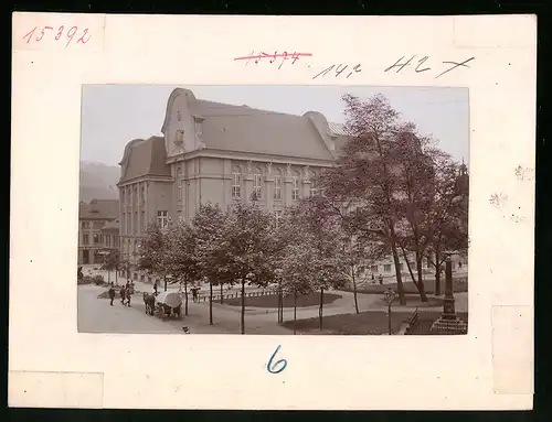 Fotografie Brück & Sohn Meissen, Ansicht Aussig, Lsehalle und Volksbücherei