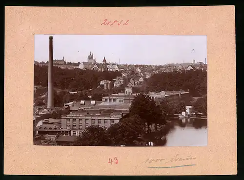 Fotografie Brück & Sohn Meissen, Ansicht Mittweida, Fabrikanlagen am Ufer