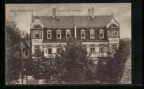 AK Bad Wörishofen, Sanatorium Waldheim aus der Vogelschau