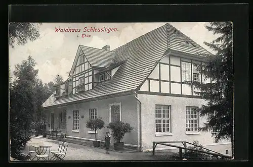 AK Schleusingen i. Thür., Restauration und Sommerfrische Waldhaus, Besitzer: Max Schmidt