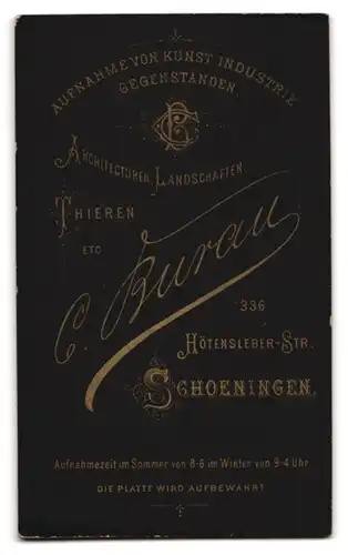 Fotografie C. Burau, Schöningen, Hötensleberstr. 336, Junge Dame mit lockigem Haar und verzierter Bluse