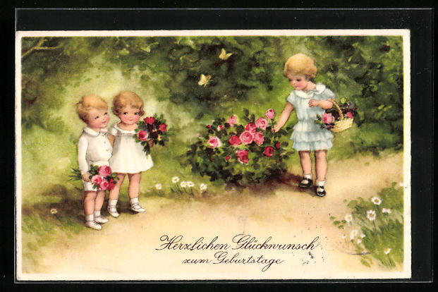 KünstlerAK Glückwünsche zum Geburtstag... oldhting.de