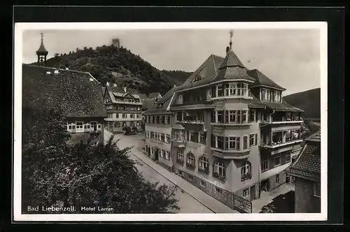 AK Bad Liebenzell, Hotel Lamm aus der Vogelschau