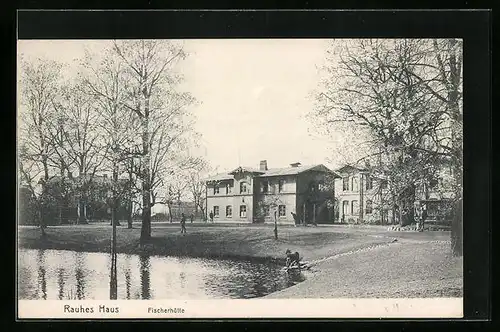 AK Hamburg-Horn, Rauhes Haus mit Fischerhütte