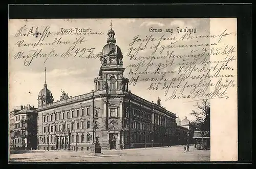 AK Hamburg, Ansicht des Haupt-Postamtes