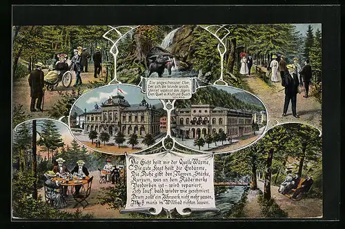 AK Wildbad /Schwarzwald, Urlauber im Wald, Spruch