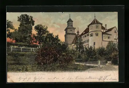 AK Neuenstadt a. Linde, Partie am Schloss