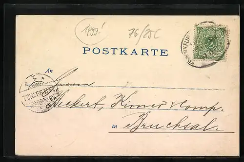 AK Offenburg, Ortspartie mit Kirche, Marktplatz