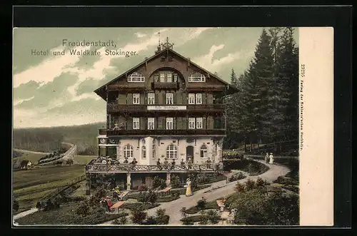 AK Freudenstadt, Hotel Stokinger, Aussenterrasse