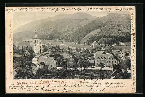 AK Lautenbach /Renchthal, Ortsansicht aus der Vogelschau