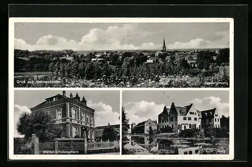 AK Heimerzheim, Gesamtansicht, Mütter-Erholungsheim, Burg