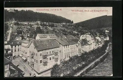 AK Wildbad, Blick auf König-Karl-Strasse und Hotel Russischer Hof