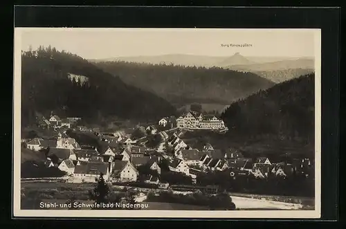 AK Niedernau, Gesamtansicht mit Stahl- und Schwefelbad