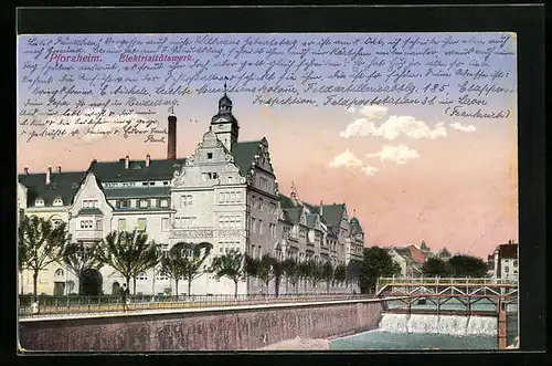 AK Pforzheim, Elektrizitätswerk mit Wehr