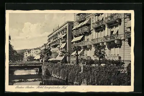 AK Baden-Baden, Hotel Europäischer Hof