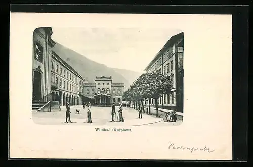 AK Wildbad, historisierender Blick zum Kurplatz
