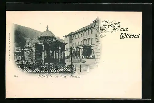 AK Wildbad, Trinkhalle und Hotel Bellevue