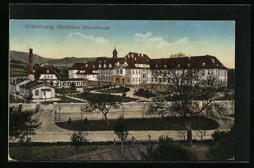 AK Offenburg, Städtisches Krankenhaus - Haupt- und Nebengebäude