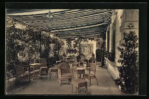 AK Baden-Baden, Hotel Terminus - Terrasse