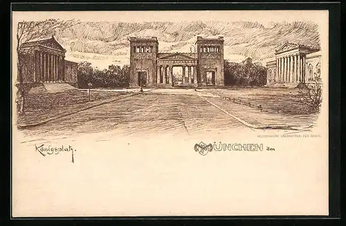 Künstler-AK München, Königsplatz