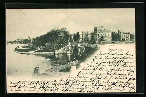 AK Hamburg, Uhlenhorst, an der schönen Aussicht