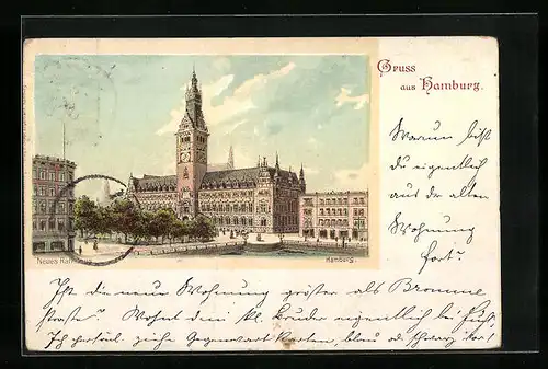 Lithographie Hamburg, Neues Rathaus