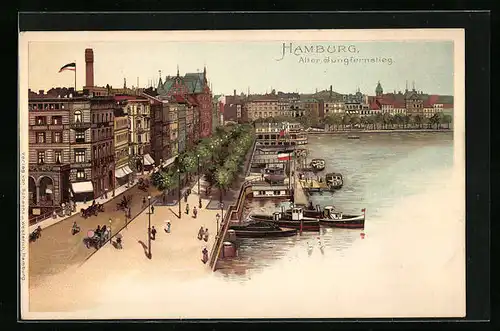 Lithographie Hamburg-Neustadt, Alter Jungfernstieg