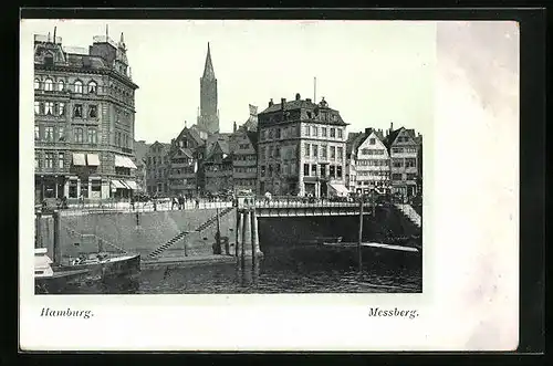 AK Hamburg, Messberg mit Blick auf Kirche