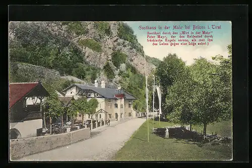 AK Brixen, Gasthaus in der Mahr mit Strassenpartie