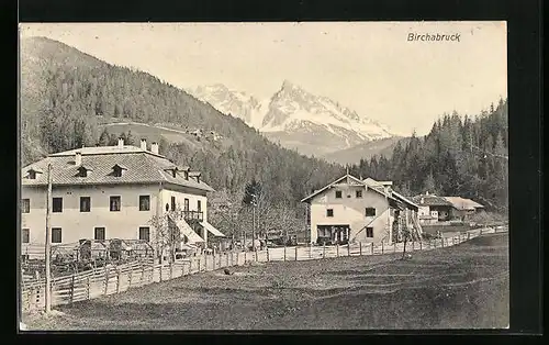 AK Birchabruck, Ortsansicht mit Bergpanorama