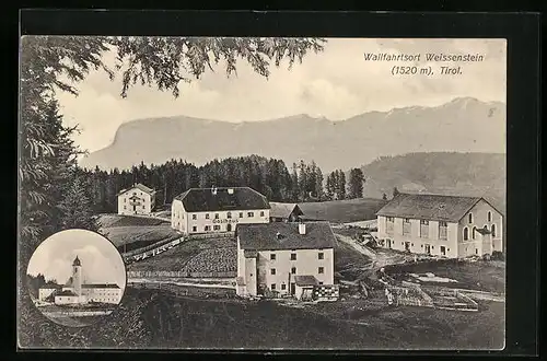 AK Weissenstein, Ortsansicht mit Gasthaus und Kirche