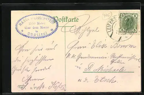 AK Weissenstein, Ortsansicht mit Gasthaus und Kirche