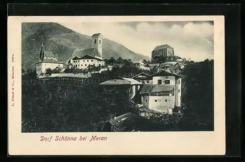 AK Schönna bei Meran, Teilansicht mit Schloss