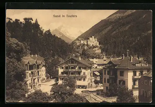 AK Sand in Taufers, Ortsansicht mit Gasthof Post